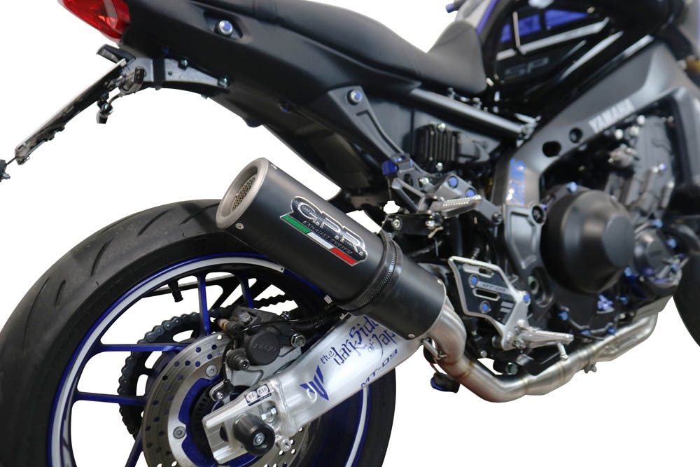 Exhaust compatible with Yamaha FJ-09 2021-2023, M3 Black Titanium, Full system exhaust including removable db killer and catalyst 