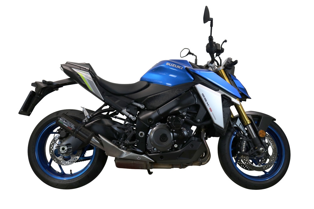 Exhaust compatible with Suzuki GSX-S1000GX 2024-2025, M3 Black Titanium, Slip-on exhaust including removable db killer and link pipe, EPA-compliant 
