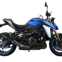 Exhaust compatible with Suzuki GSX-S1000GX 2024-2025, M3 Black Titanium, Slip-on exhaust including removable db killer and link pipe, EPA-compliant 