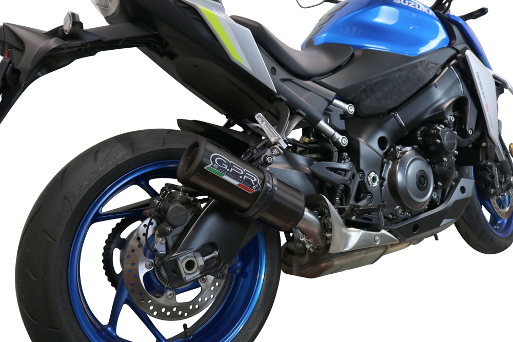 Exhaust compatible with Suzuki GSX-S1000GX 2024-2025, M3 Black Titanium, Slip-on exhaust including removable db killer and link pipe, EPA-compliant 
