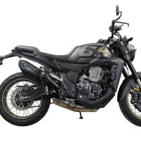 Exhaust compatible with Zontes 350 T2 ADV 2022-2024, GP Evo4 Poppy, Slip-on exhaust including removable db killer and link pipe 