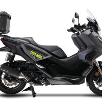 Exhaust compatible with Honda Forza 350 2021-2024, Pentascooter, Slip-on exhaust including link pipe and removable db killer 
