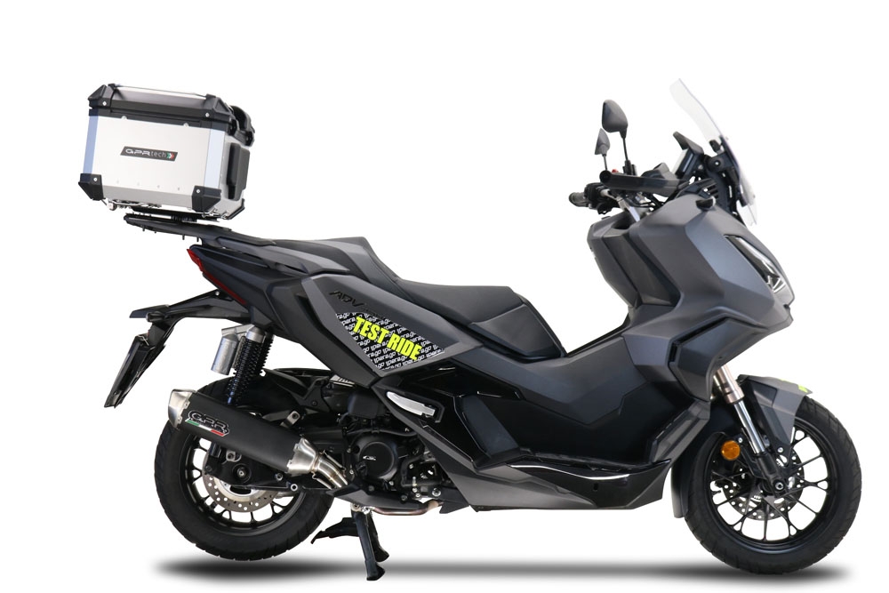 Exhaust compatible with Honda Forza 350 2021-2024, Pentascooter, Slip-on exhaust including link pipe and removable db killer 