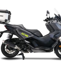 Exhaust compatible with Honda Forza 350 2021-2024, Pentascooter, Slip-on exhaust including link pipe and removable db killer 
