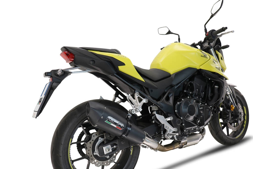 Exhaust compatible with Honda CB 750 Hornet 2023-2024, M3 Black Titanium, Slip-on exhaust including removable db killer and link pipe, EPA-compliant 