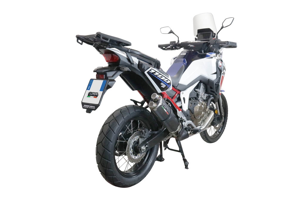 Exhaust compatible with Honda CRF1100L Africa Twin 2020-2025, Dual Poppy, Slip-on exhaust including removable db killer and link pipe 