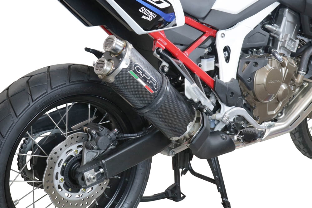 Exhaust compatible with Honda CRF1100L Africa Twin 2020-2025, Dual Poppy, Slip-on exhaust including removable db killer and link pipe 