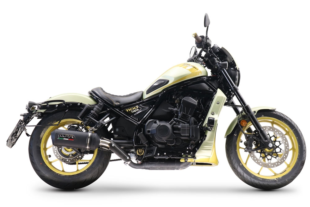 Exhaust compatible with Honda Rebel 1100 2021-2024, Ghisa , Slip-on exhaust including removable db killer and link pipe 
