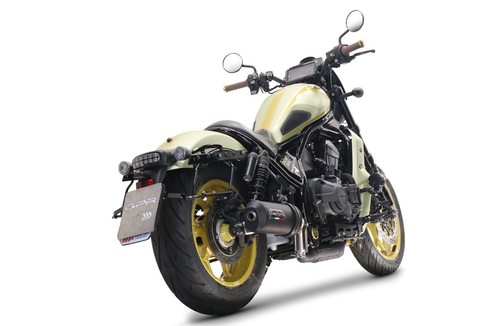 Exhaust compatible with Honda Rebel 1100 2021-2024, Ghisa , Slip-on exhaust including removable db killer and link pipe 
