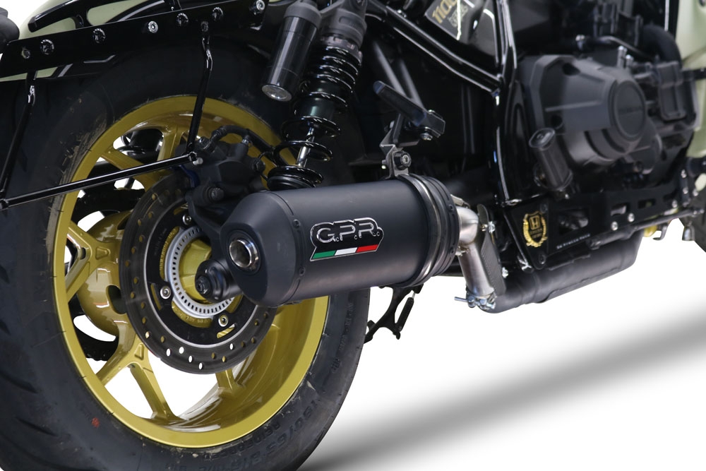 Exhaust compatible with Honda Rebel 1100 2021-2024, Ghisa , Slip-on exhaust including removable db killer and link pipe 