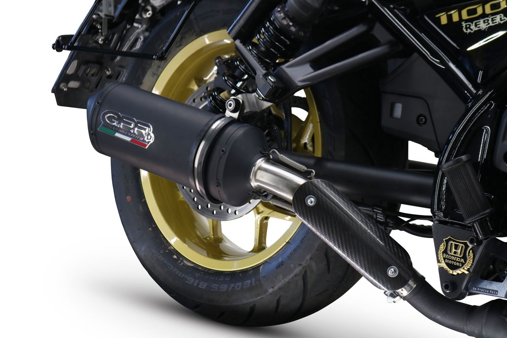 Exhaust compatible with Honda Rebel 1100 2021-2024, Ghisa , Slip-on exhaust including removable db killer and link pipe 