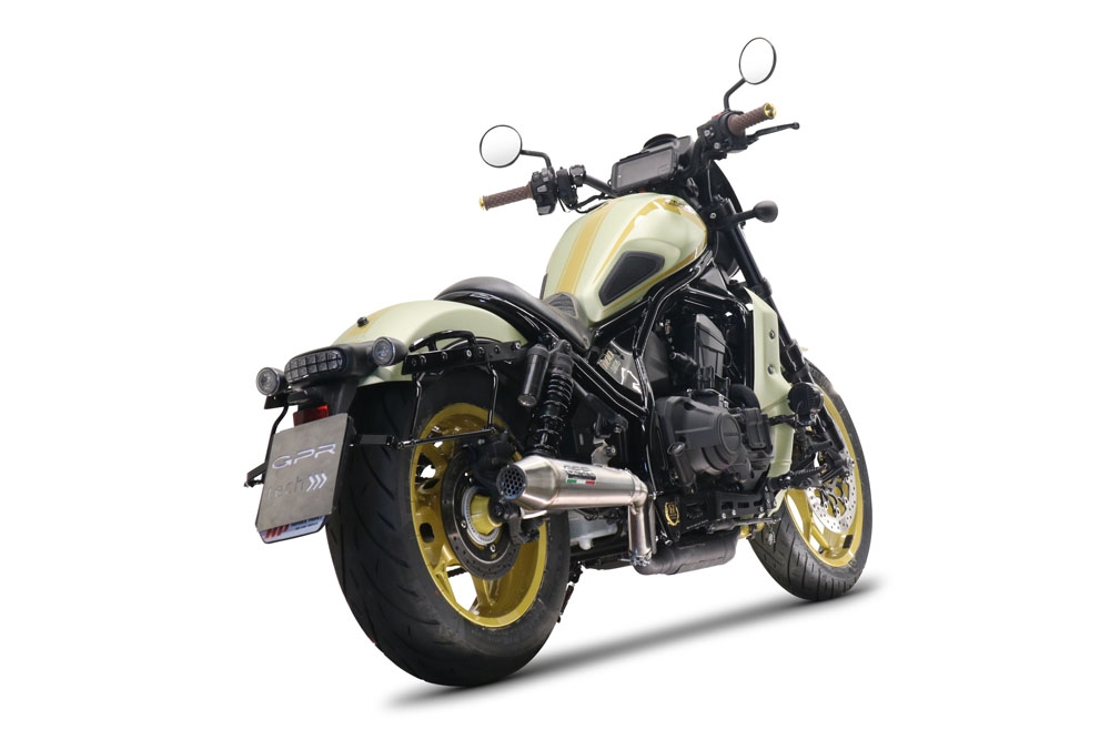 Exhaust compatible with Honda Rebel 1100 2021-2024, Ultracone, Slip-on exhaust including removable db killer and link pipe 