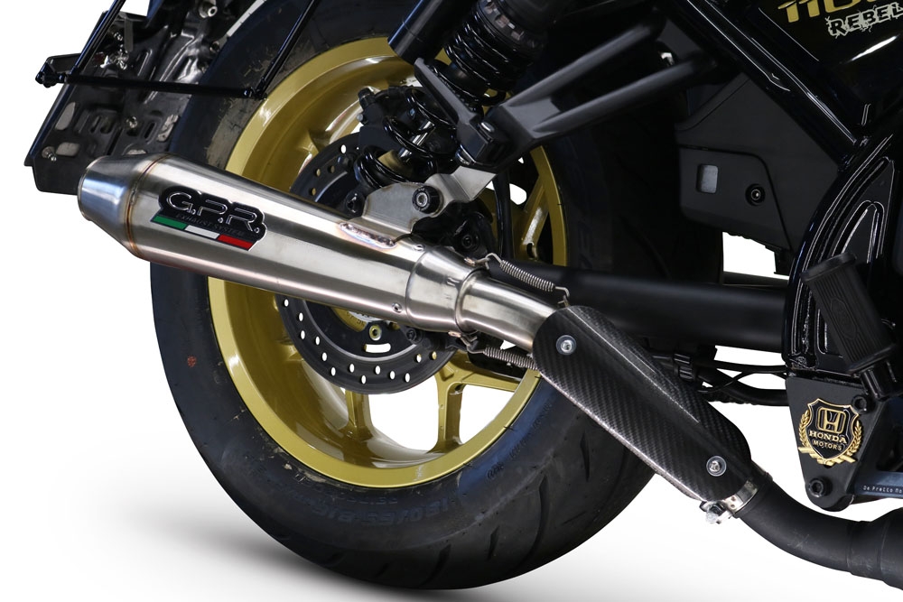 Exhaust compatible with Honda Rebel 1100 2021-2024, Ultracone, Slip-on exhaust including removable db killer and link pipe 