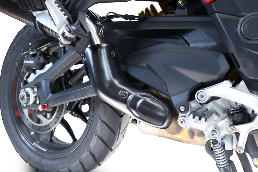 Exhaust compatible with Ducati Multistrada V4 Rally 2023-2024, Dual Poppy, Slip-on exhaust including removable db killer and link pipe 