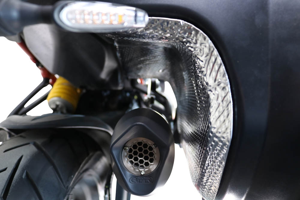 Exhaust compatible with Ducati Multistrada V4 S 2022-2024, Furore Evo4 Poppy, Slip-on exhaust including removable db killer and link pipe, EPA-compliant 