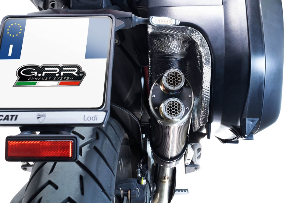Exhaust compatible with Ducati Multistrada V4 S 2022-2024, Dual Poppy, Slip-on exhaust including removable db killer and link pipe 