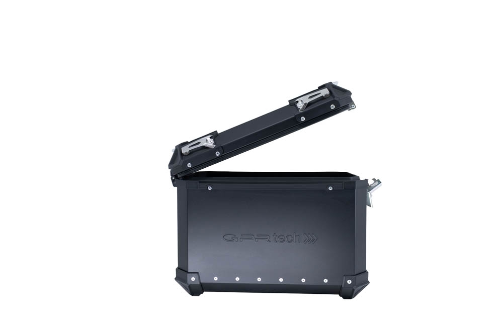 GPR TECH compatible with  Kawasaki Versys 650 2021/2022 e5 GPR TECH Pair of side cases aluminum made, black color with specific pannier holder Capacity 38 LT. + 38 LT.