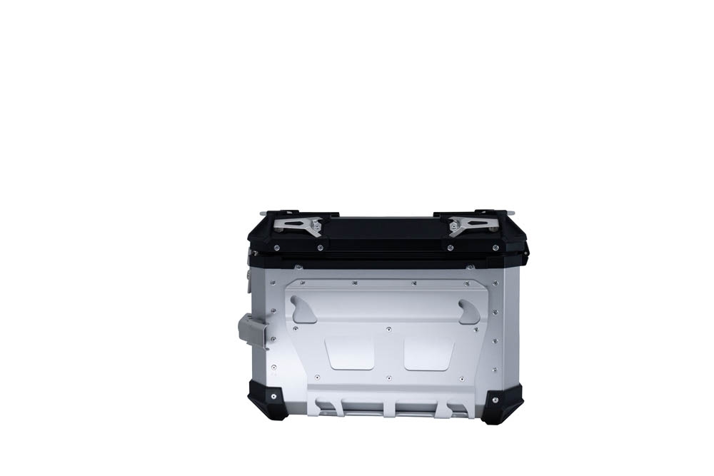 GPR TECH compatible with  Voge 900DSX 2026/2027 e5 plus GPR TECH Pair of side cases aluminum made with contoured right side, silver color with specific pannier black holder Capacity 38 LT. + 32 LT.
