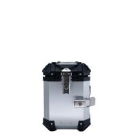 GPR TECH compatible with  Voge 900DSX 2026/2027 e5 plus GPR TECH Pair of side cases aluminum made with contoured right side, silver color with specific pannier black holder Capacity 38 LT. + 32 LT.