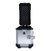 GPR TECH compatible with  Voge 900DSX 2026/2027 e5 plus GPR TECH Pair of side cases aluminum made with contoured right side, silver color with specific pannier black holder Capacity 38 LT. + 32 LT.