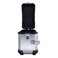GPR TECH compatible with  Voge 900DSX 2026/2027 e5 plus GPR TECH Pair of side cases aluminum made with contoured right side, silver color with specific pannier black holder Capacity 38 LT. + 32 LT.