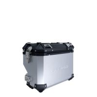 GPR TECH compatible with  Voge 900DSX 2026/2027 e5 plus GPR TECH Pair of side cases aluminum made with contoured right side, silver color with specific pannier black holder Capacity 38 LT. + 32 LT.