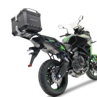 GPR TECH compatible with  Kawasaki Versys 650 2017/2020 e4 GPR TECH Top case in aluminum, black color with specific plate included Capacity 35 LT.