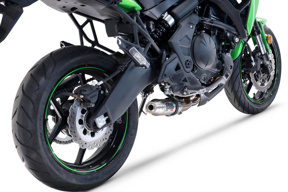 GPR exhaust compatible with  Kawasaki Versys 650 2021-2022, Deeptone Inox, Full system exhaust, including removable db killer 