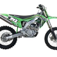 GPR exhaust compatible with  Kawasaki KX250F 2021-2023, Pentacross FULL Titanium, Slip-on exhaust, including link pipe and removable db killer spark/arrestor 