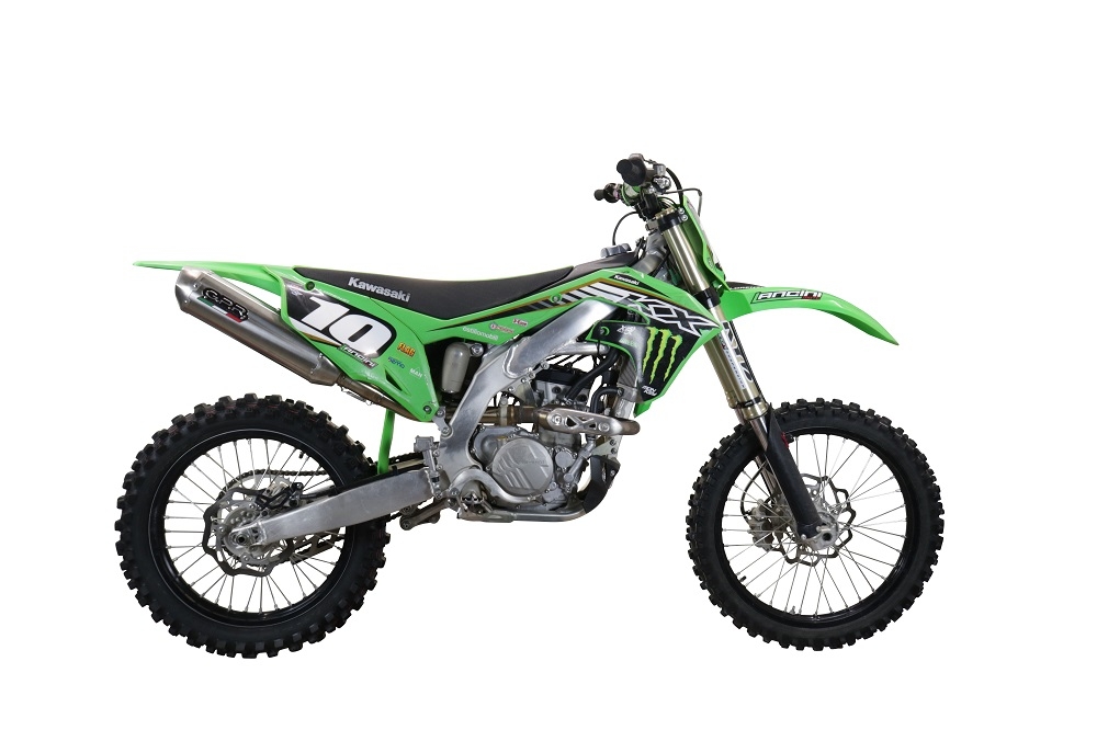 Exhaust compatible with Kawasaki KX250X 2021-2022, Pentacross Inox, Slip-on exhaust, including link pipe and removable db killer spark/arrestor 