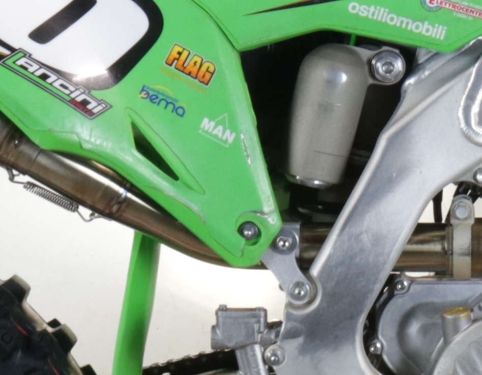 Exhaust compatible with Kawasaki KX250X 2021-2022, Pentacross Inox, Slip-on exhaust, including link pipe and removable db killer spark/arrestor 