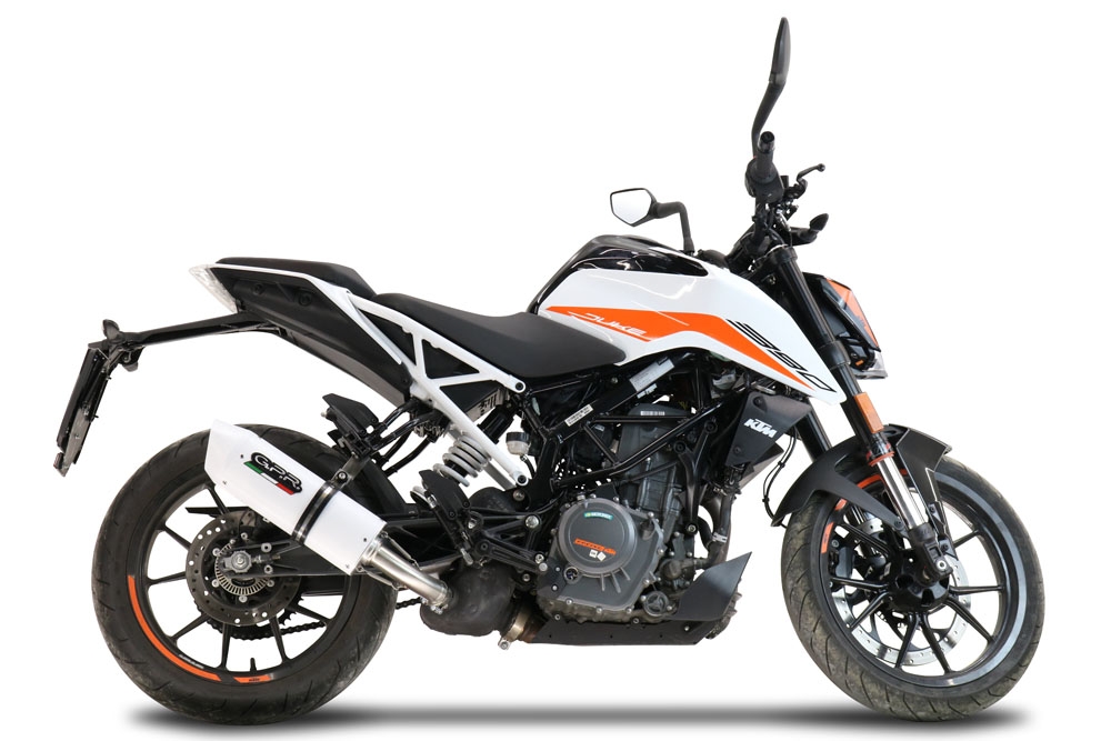 Exhaust compatible with Ktm 250 Duke 2021-2023, Albus Evo4, Slip-on exhaust including removable db killer and link pipe, EPA-compliant 
