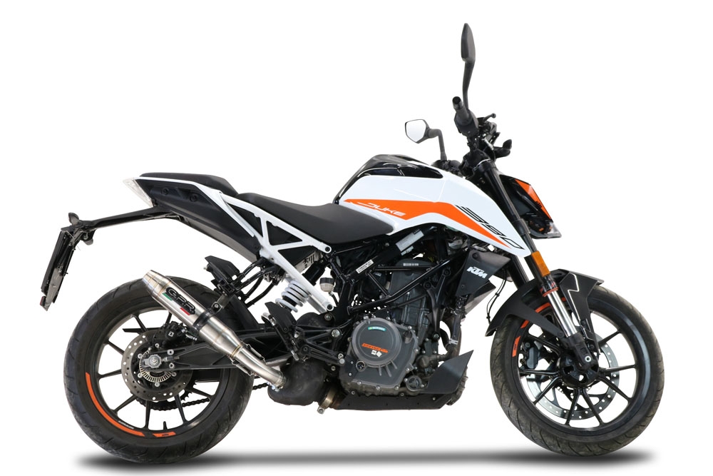 Exhaust compatible with Ktm 390 DUKE 2021-2024, Deeptone Inox, Slip-on exhaust including removable db killer and link pipe 