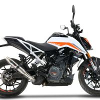Exhaust compatible with Ktm 390 DUKE 2021-2024, Deeptone Inox, Slip-on exhaust including removable db killer and link pipe 