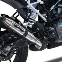 Exhaust compatible with Ktm 390 DUKE 2021-2024, Deeptone Inox, Slip-on exhaust including removable db killer and link pipe 