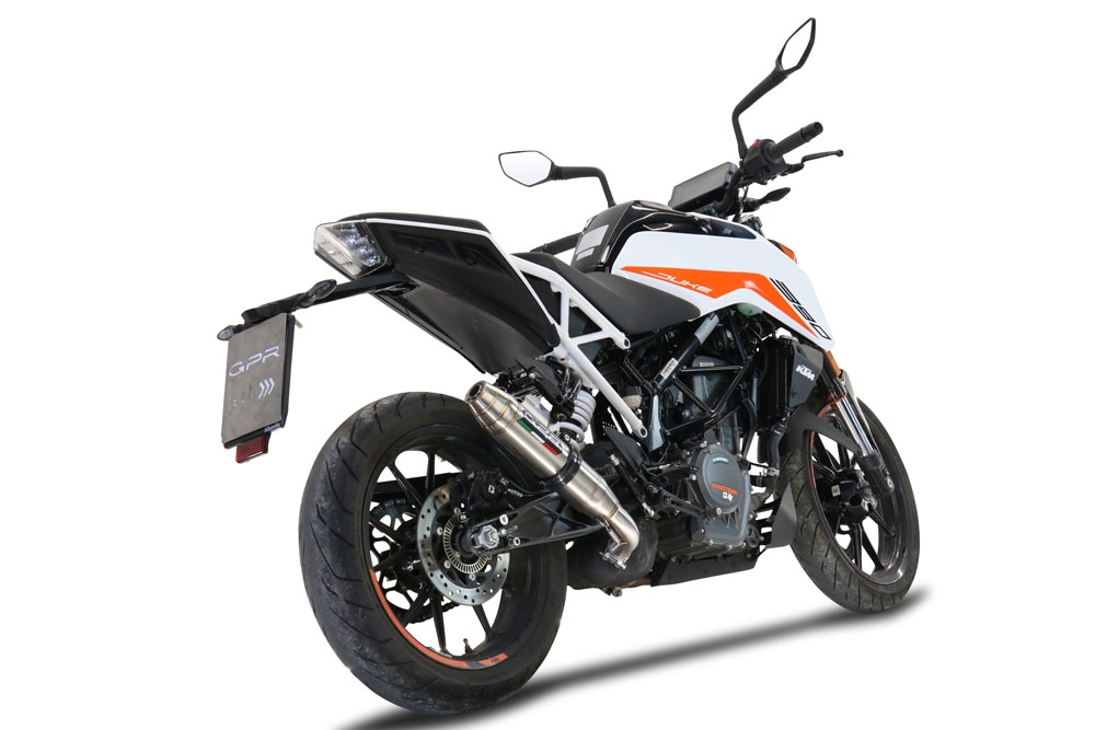Exhaust compatible with Ktm 390 DUKE 2021-2024, Deeptone Inox, Slip-on exhaust including removable db killer and link pipe 