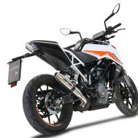 Exhaust compatible with Ktm 390 DUKE 2021-2024, Deeptone Inox, Slip-on exhaust including removable db killer and link pipe 