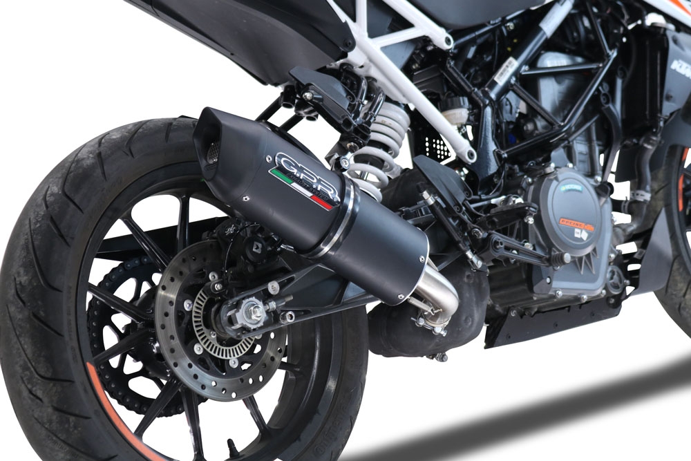 Exhaust compatible with Ktm 390 DUKE 2021-2024, Furore Evo4 Nero, Slip-on exhaust including removable db killer and link pipe, EPA-compliant 