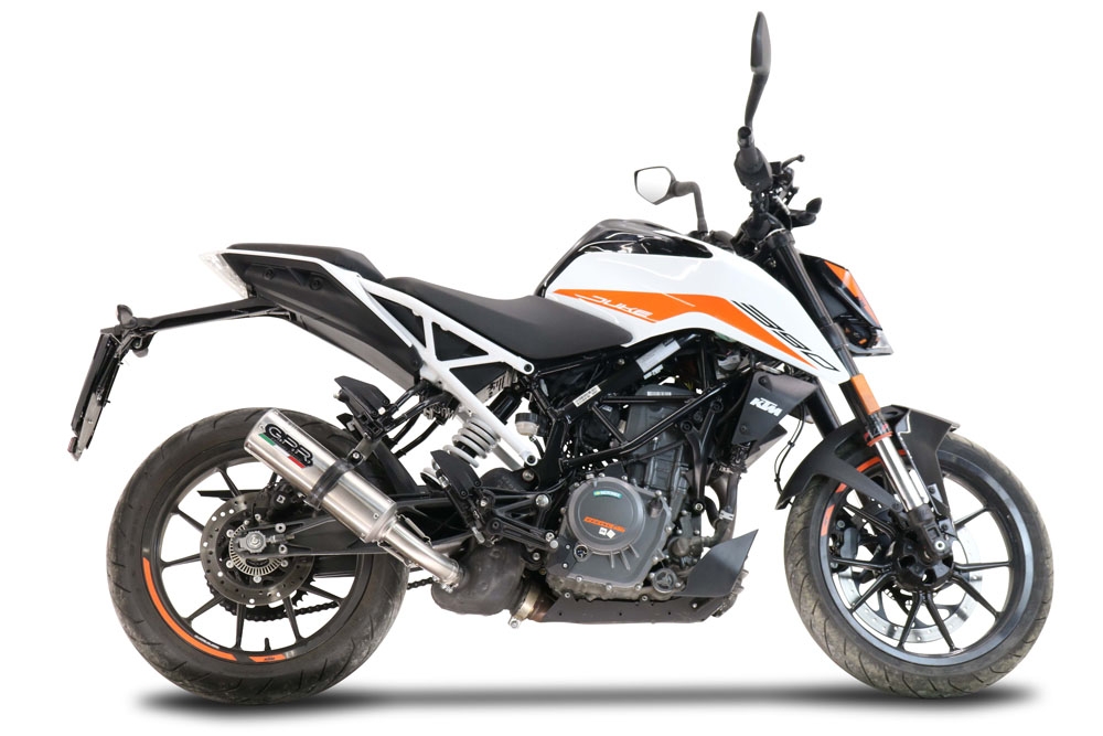Exhaust compatible with Ktm 390 DUKE 2021-2024, M3 Inox , Slip-on exhaust including removable db killer and link pipe 