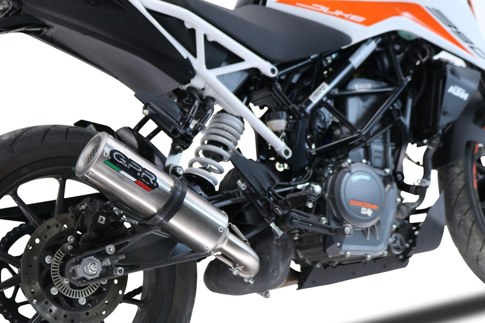 Exhaust compatible with Ktm 390 DUKE 2021-2024, M3 Inox , Slip-on exhaust including removable db killer and link pipe 