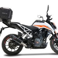 Baúl GPR TECH compatible con  Ktm Duke 125 2017/2020 e4 Baúl Alpi-Tech en aluminio color plata, incluye portaequipajes específico de aluminio y placa especifica de acero. Capacidad Litros 35
