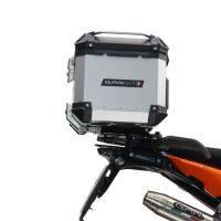 Baúl GPR TECH compatible con  Husqvarna Norden 901 2022/2024 e5 Baúl Alpi-Tech en aluminio color plata con placa específica incluida Capacidad Litros 35