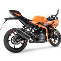 Exhaust compatible with Ktm RC 125 2021-2024, Furore Evo4 Nero, Slip-on exhaust including removable db killer and link pipe, EPA-compliant 