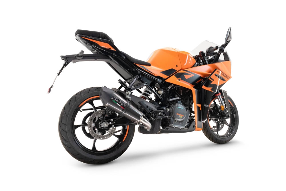 Exhaust compatible with Ktm RC 390 2022-2024, GP Evo4 Titanium, Slip-on exhaust including removable db killer and link pipe 