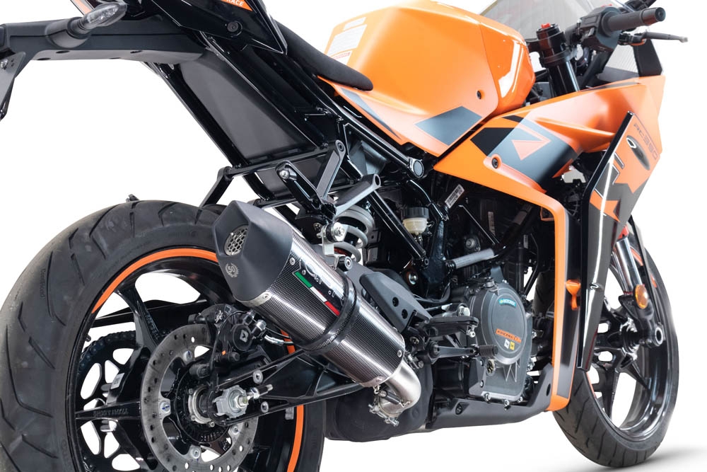 Exhaust compatible with Ktm RC 390 2022-2024, GP Evo4 Titanium, Slip-on exhaust including removable db killer and link pipe 