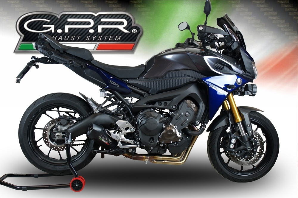 Exhaust compatible with Yamaha Tracer 9 2021-2024, Furore Nero, Full system exhaust, including removable db killer 