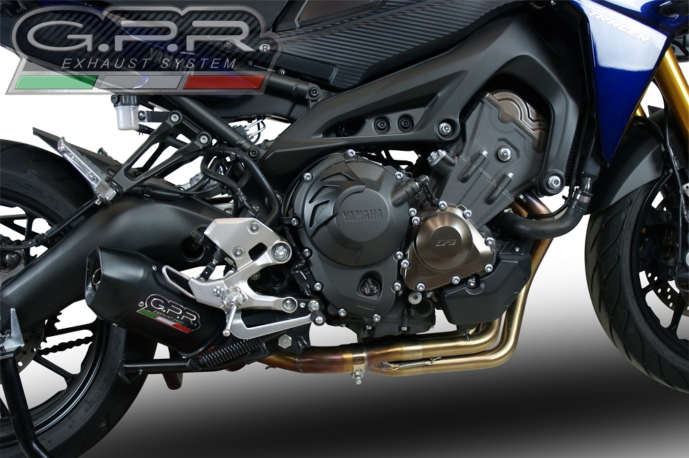 Exhaust compatible with Yamaha Tracer 9 2021-2024, Furore Nero, Full system exhaust, including removable db killer 