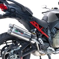 Exhaust compatible with Ducati Multistrada V4 Rally 2023-2024, Dual Inox, Slip-on exhaust including removable db killer and link pipe, EPA-compliant 