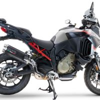 Exhaust compatible with Ducati Multistrada V4 Rally 2023-2024, Dual Poppy, Slip-on exhaust including removable db killer and link pipe, EPA-compliant 