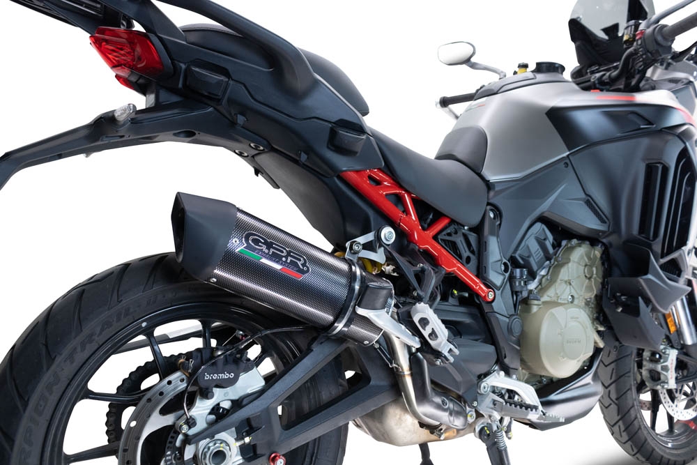 Exhaust compatible with Ducati Multistrada V4 S 2022-2024, Furore Evo4 Poppy, Slip-on exhaust including removable db killer and link pipe, EPA-compliant 